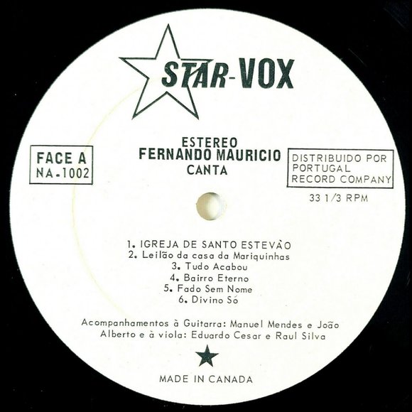 FERNANDO MAURICIO ~ Canta Igreja De Santo Estevao ~ FADO Record Album CANADA Ed. - Picture 4 of 6